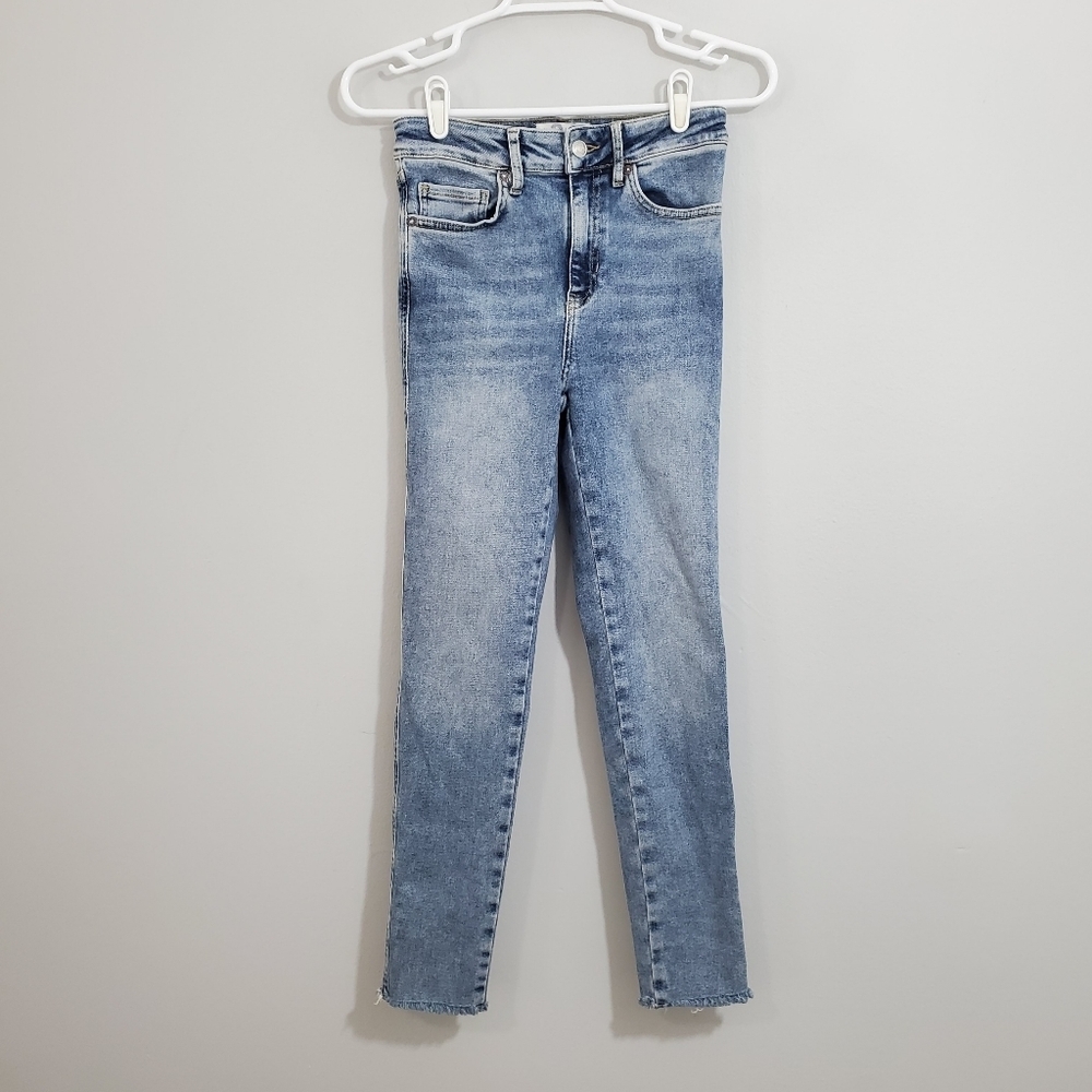 Free People Raw Hem High Rise Skinny Jeans